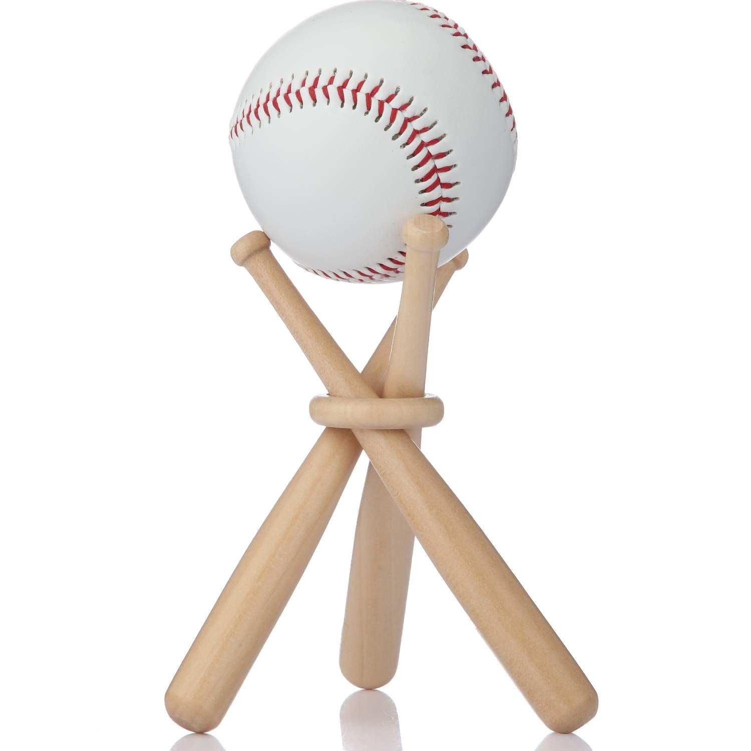 Honoson Baseball Stand Holders Balls Display Bat Wooden Stand Holder Display Centerpieces Tables for Baseball Sports Lover(1 Pac