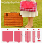 Outdoor Picnic Blanket, Xl Foldable Waterproof Sand Beach Mat , In Large 80X60In And Extra Large 80X80Infor Beach Camping Hiking