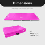 Balancefrom All Purpose 4'X10'X2'' Extra Thick High Density Anti Tear Gymnastics Gym Folding Exercise Aerobics Mats, Pink