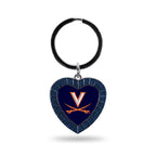 Rico Industries Ncaa Virginia Cavaliers Navy Team Color Rhinestone Heart Keychain