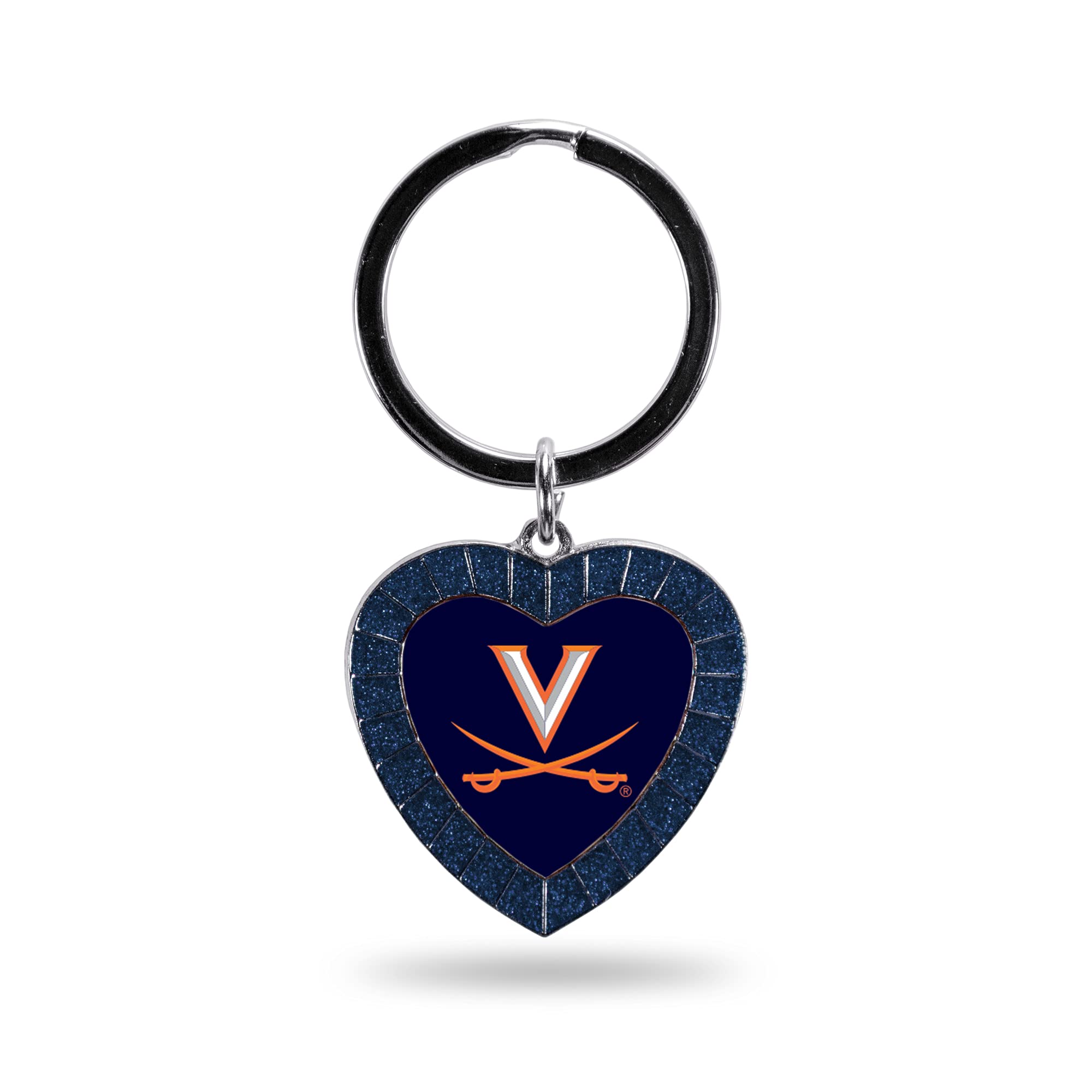Rico Industries Ncaa Virginia Cavaliers Navy Team Color Rhinestone Heart Keychain
