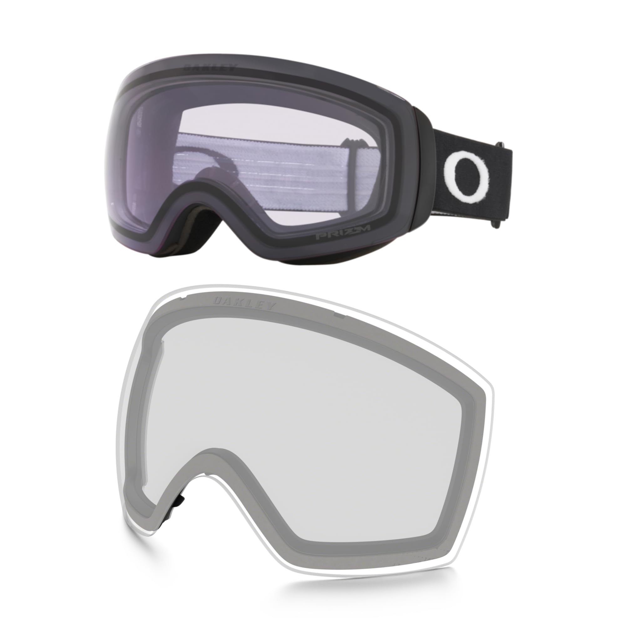 Oakley Flight Deck M Ski Goggles Replacement Lens Prizm Iced Iridium + Bundle Microfiber Pouch