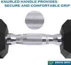 Wf Athletic Supply Rubber Coated Hex Dumbbell Set, Multiple Choices Available - Dumbbells With Rack Stand And Mat, Or Dumbbells