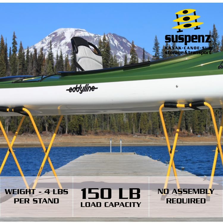 Suspenz Folding Kayak Stand, Portable Stands For Kayaks, Canoes & Sups - 150 Lb Capacity - Size Large 22-1819