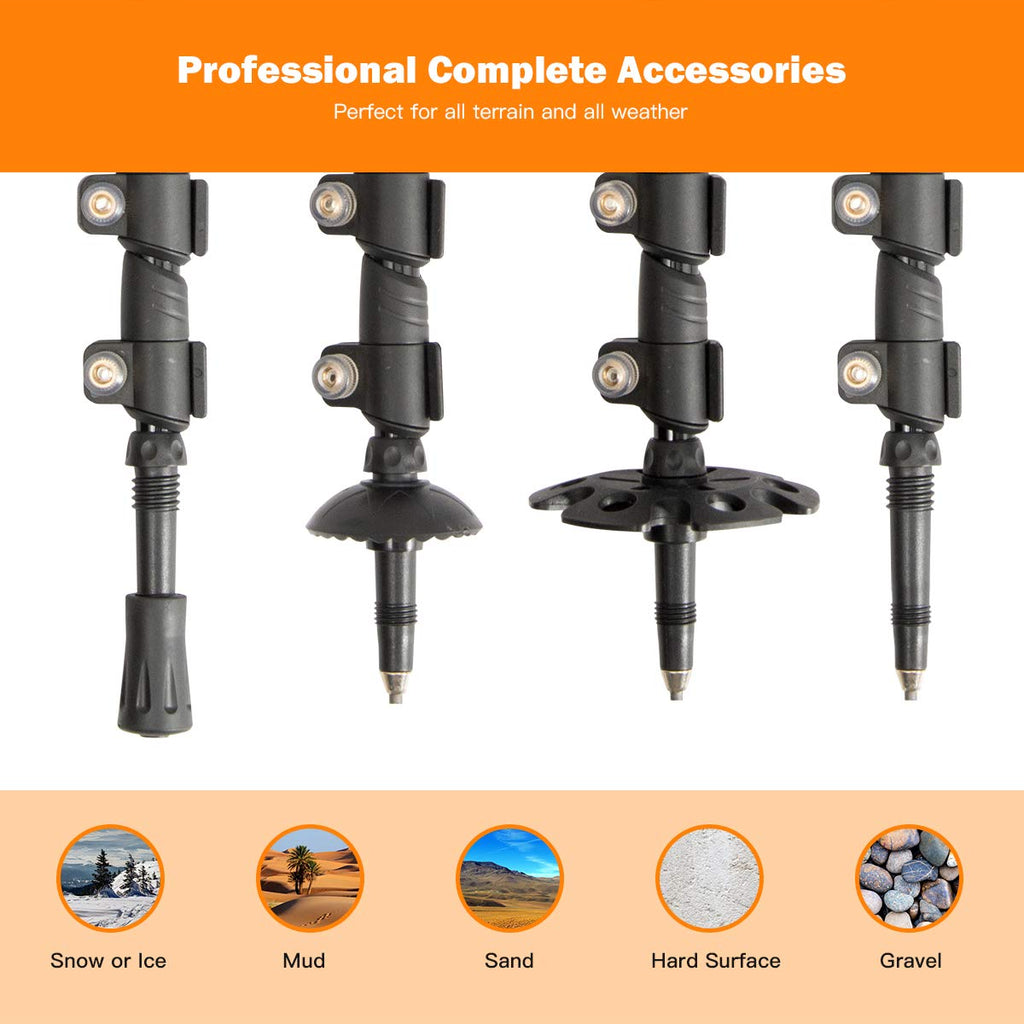 Goplus Trekking Poles, 2 Pack Adjustable Anti-Shock Hiking Walking Climbing Sticks, Lightweight Aluminum 7075 With Carry Bag