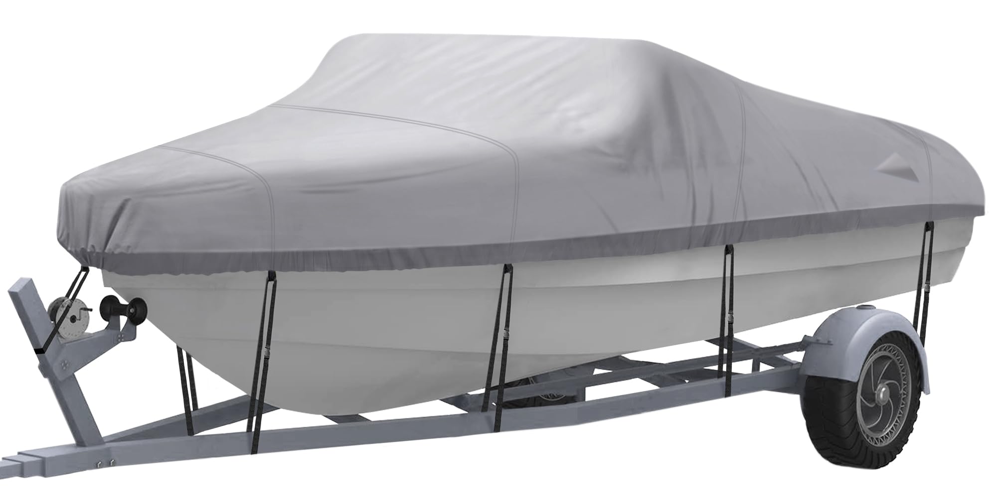 Nexcover Trailerable Boat Cover, Length: 16      -18.5       Beam Width: Up To 94      , Waterproof Heavy Duty Cover, Fits V-Hul