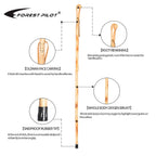 Forest Pilot Root Head Wooden Walking Stick With Old Man Face Carving(Nature Color, 55 Inches, 1 Piece