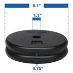 Yes4All Standard 1-Inch Cast Iron Weight Plates - 10Lbs Pair
