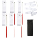 Xokipol 6 Pcs White Gymnastics Ribbon With Storage Bag, Dance Streamers With Baton Rhythmic Gymnastics Ribbon Wands For Kids, Ri