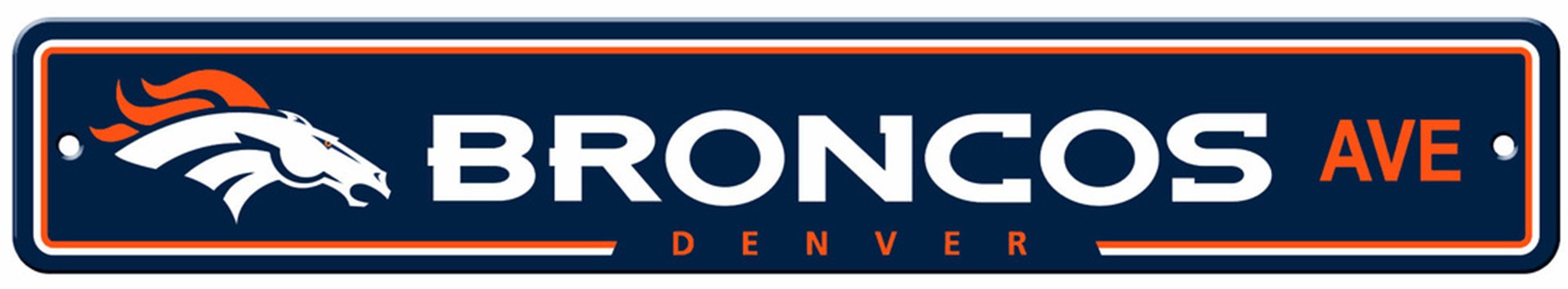 Fremont Die NFL Denver Broncos Team Sign, 4 x 24, Street Sign