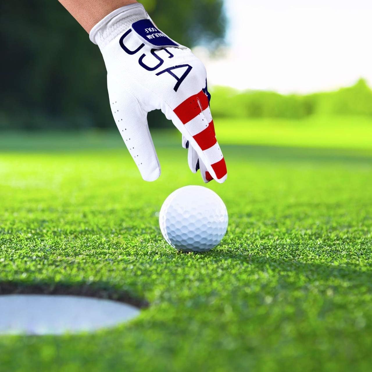 Raulam International Usa Flag Golf Gloves With Perfect Grip For Men And Women Golf Glove American Flag Left Hand Golf Glove Men