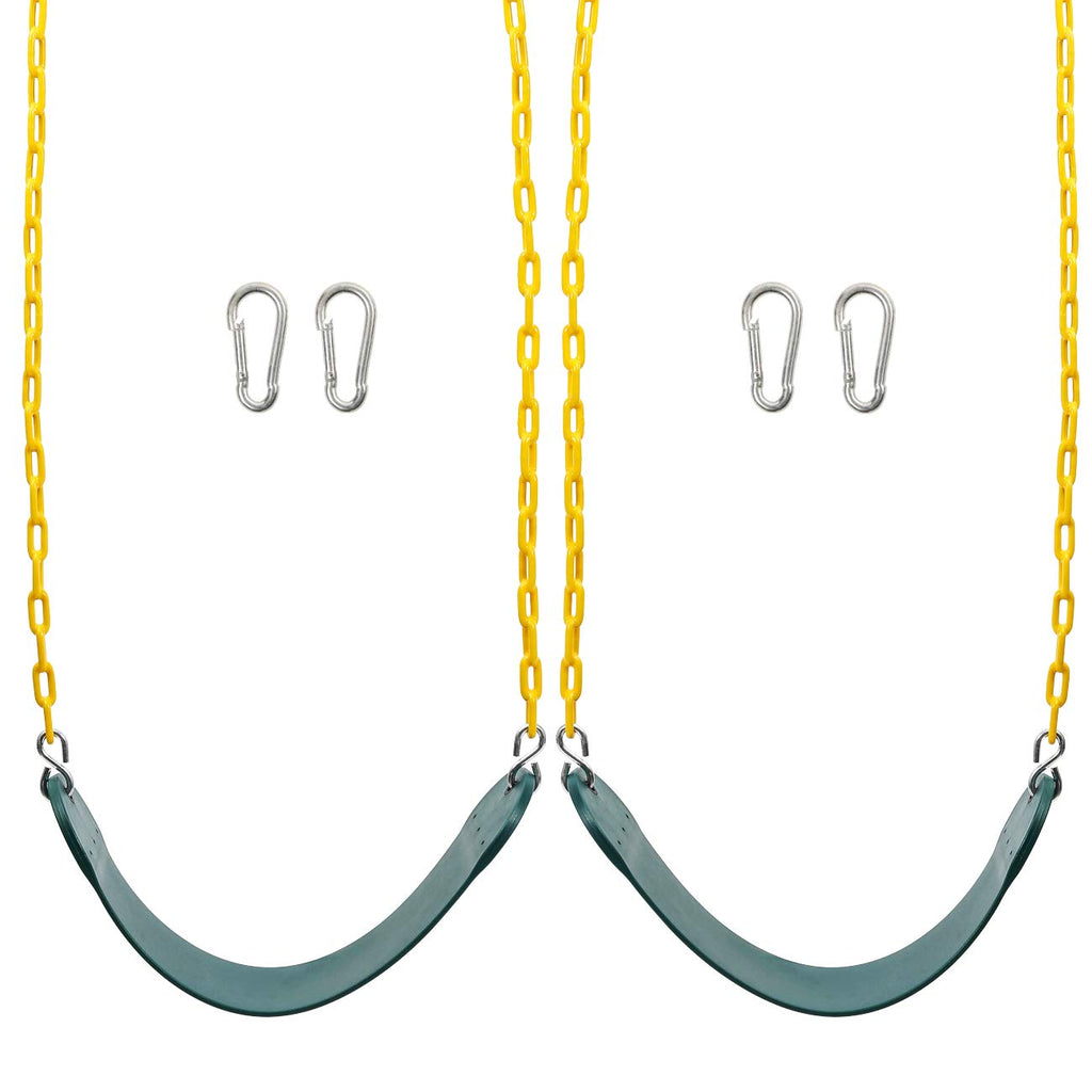 Sunnyglade 2Pcs Swings Seats Heavy Duty With 66'' Chain, Playground Swing Set Accessories Replacement With Snap Hooks, Support 2