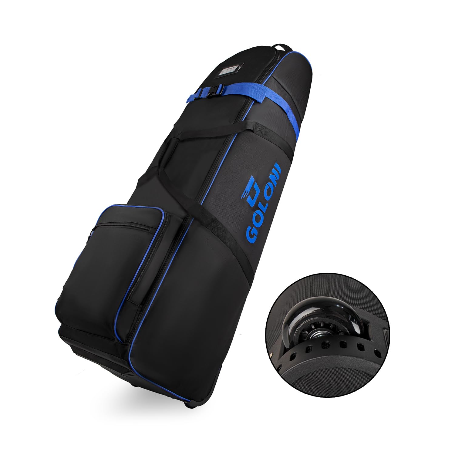 Goloni Golf Travel Bag with Wheels, Airline Approved Golf Club Travel Bag, Carry-On Golf Travel Case,Black Blue