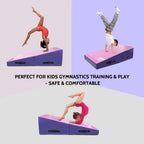 Kangaroo Hoppers Folding Incline Gymnastics Wedge Mat For Kids Tumbling, Skill Training, 56''X28''X15'' Cheese Mat For Home Gym