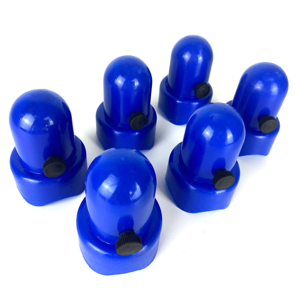 Mssviging Large Trampoline Enclosure Pole Caps With Screw-In Bolts, Only Fit For Pole 1.5 Inch Diameter, 6 Piece, Blue