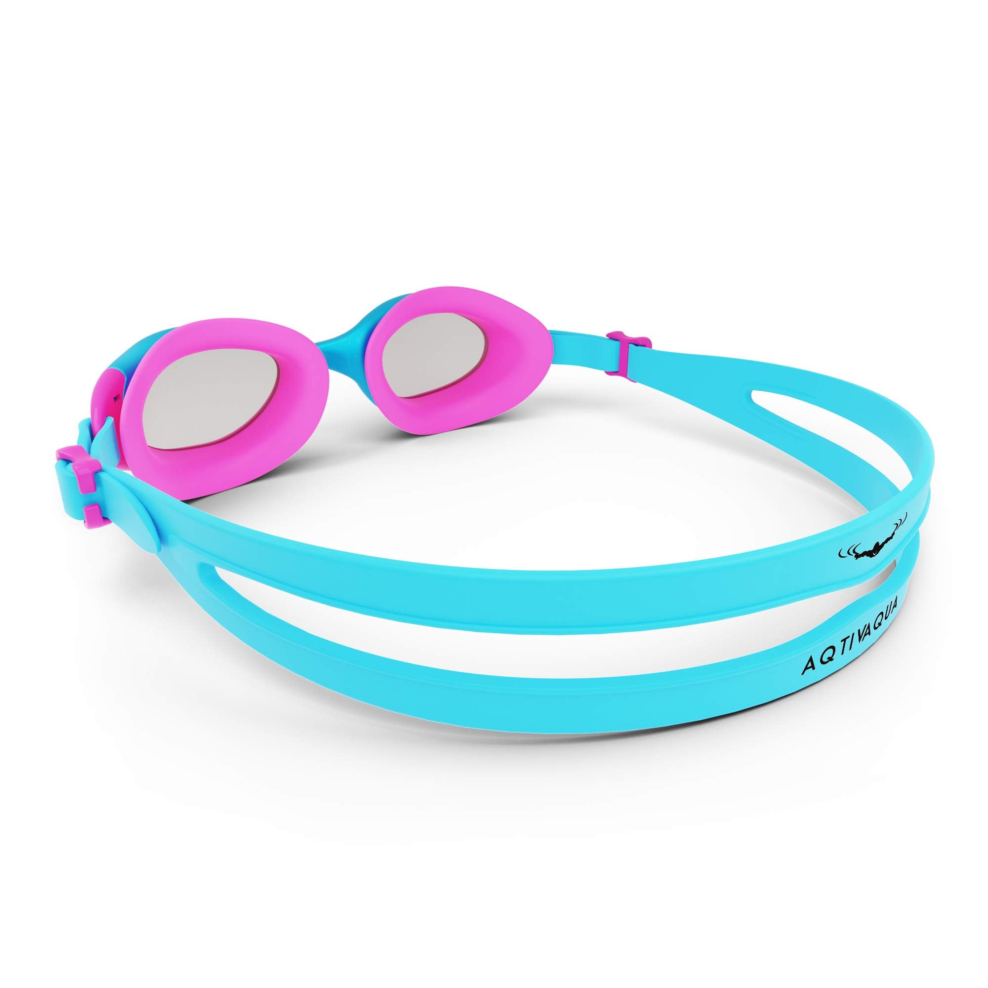 Aqtivaqua Kids Swim Goggles Swimming Goggles For Kids Youth Childrens Boys Girls (Neonblue/Magenta Colour)