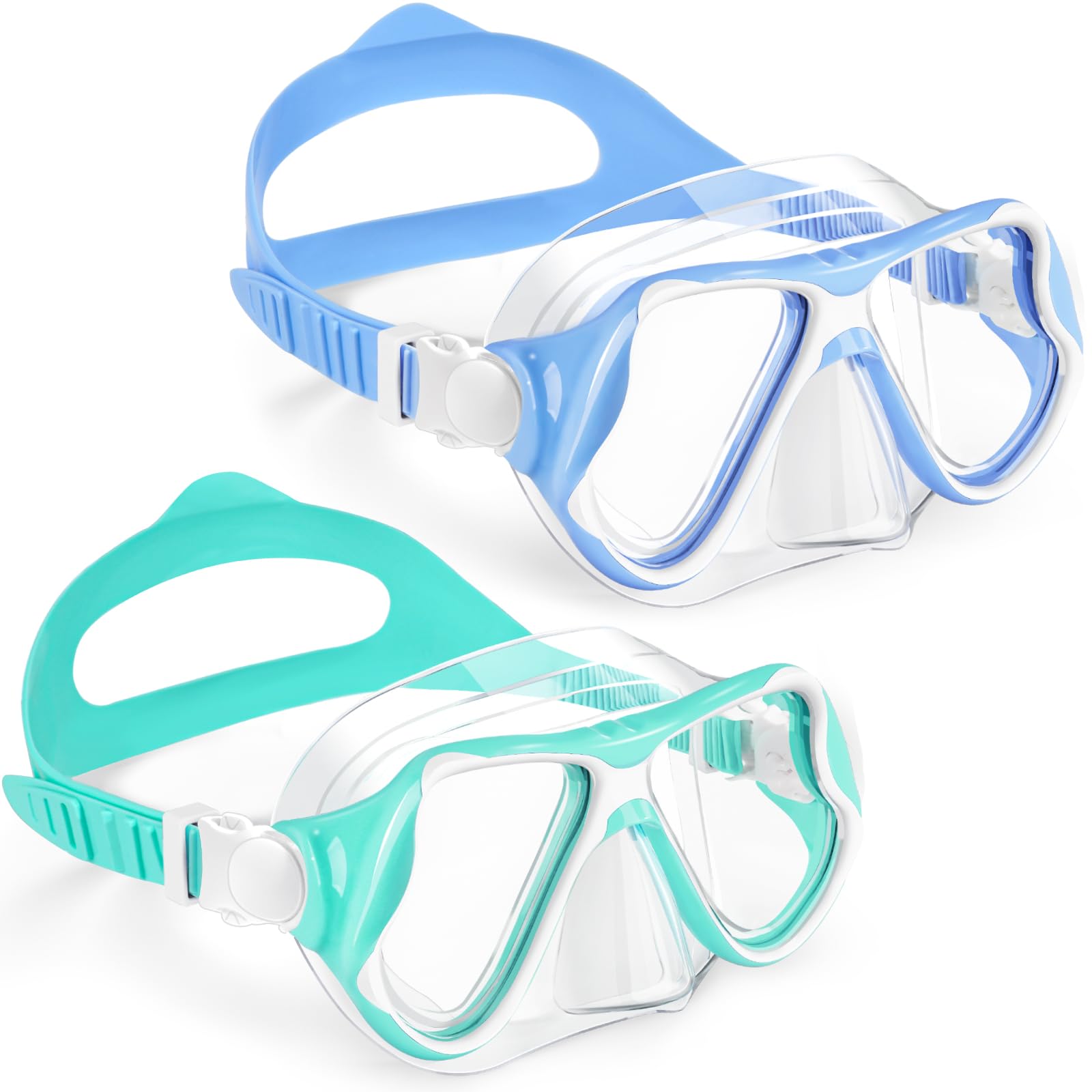 Freela 2 Pack Swim Goggles Kids Swimming Goggles for Kids 6-14 8-12 3-6 4-7 8-14 with Nose Cover Anti Fog 180 Clear View Water P