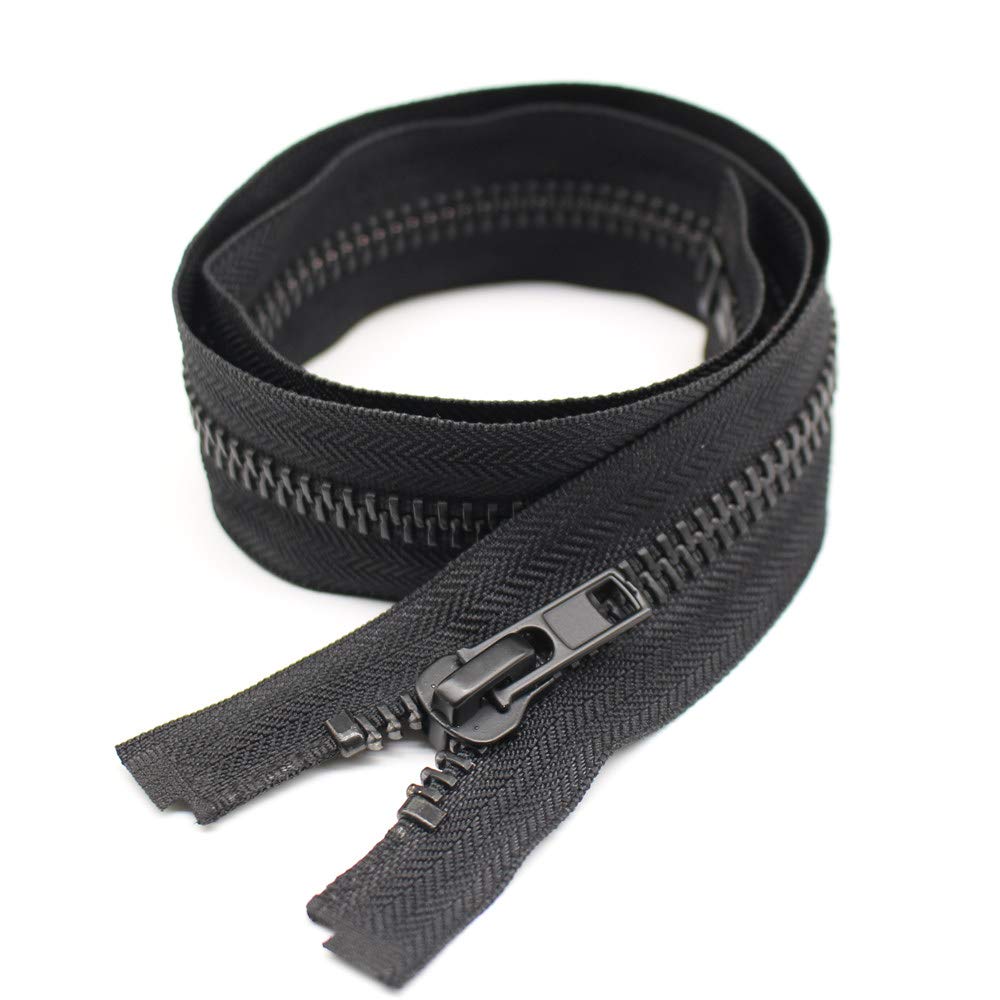 Yahoga 10 38 Inch Black Nickel Separating Jacket Zipper Large Y-Teeth Metal Zipper Heavy Duty Metal Zippers For Jackets Sewing C