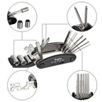 Wotow Bike Repair Tool Kit - 16 In 1 Bicycle Multitool Portable Mountain Bike Tool Cycling Maintenance, Bike Hex Key Wrench & Bi