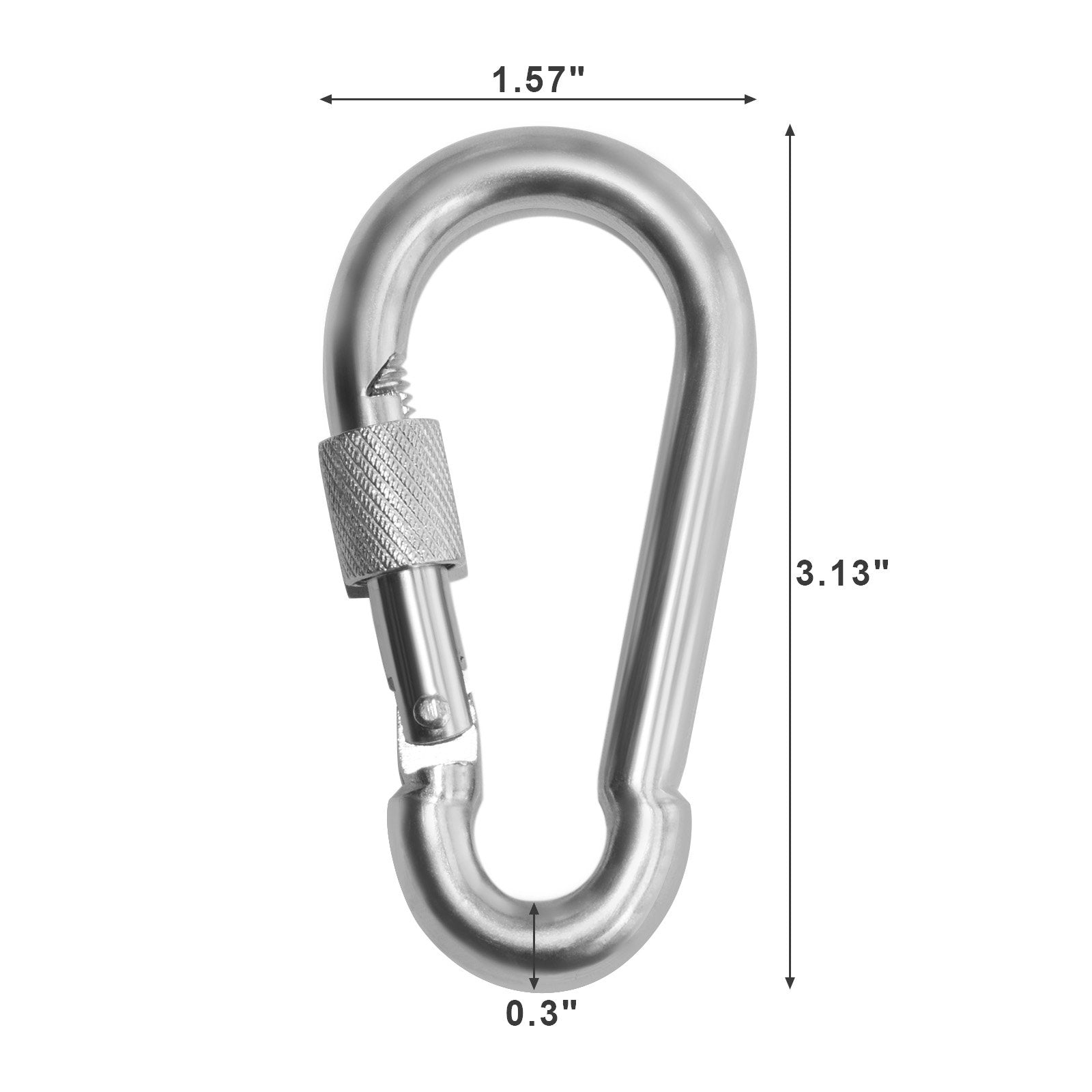 Bewishome 4 Pack Carabiner Hooks Hammock Locking Solid Metal D Clips With Heavy Duty 500Lbs Screw Gate For Camping Hiking Travel