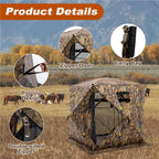OLIXIS 270See Through Hunting Blind, 2-3 Person Pop Up Camouflage Tent with Carrying Bag, Portable Hunting Tent with Accessory B