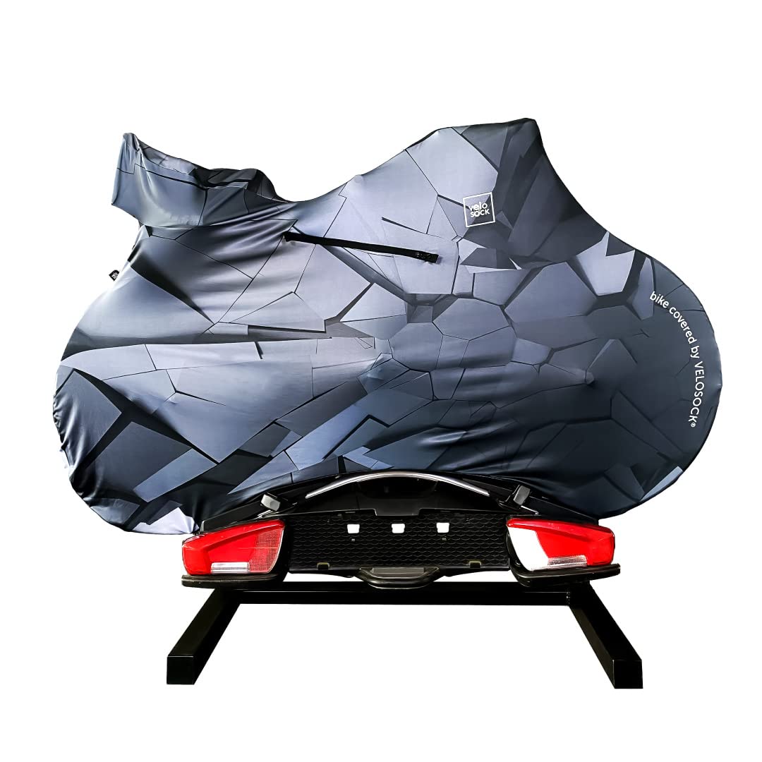 VELOSOCK Bike Cover (Shard, MTB) - Stretchy Dirt-Proof Protection for Storage & Transport, Fits 99% of Mountain Bikes
