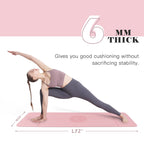 Non Slip, Pilates Fitness Mats, Eco Friendly, Anti-Tear 1/4'' Thick Yoga Mats For Women, Exercise Mats For Home Workout With Car