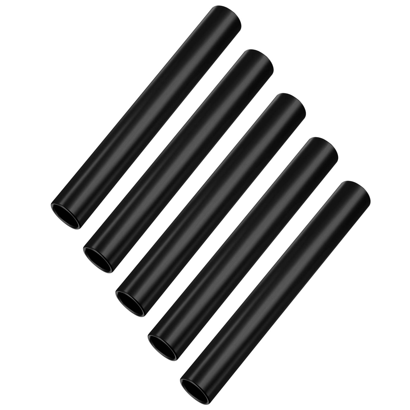 Zhehao 5 Pcs Track Batons for Relay Aluminum Running Field Race Batons for Students, Office, Clark, Outdoor (Black)