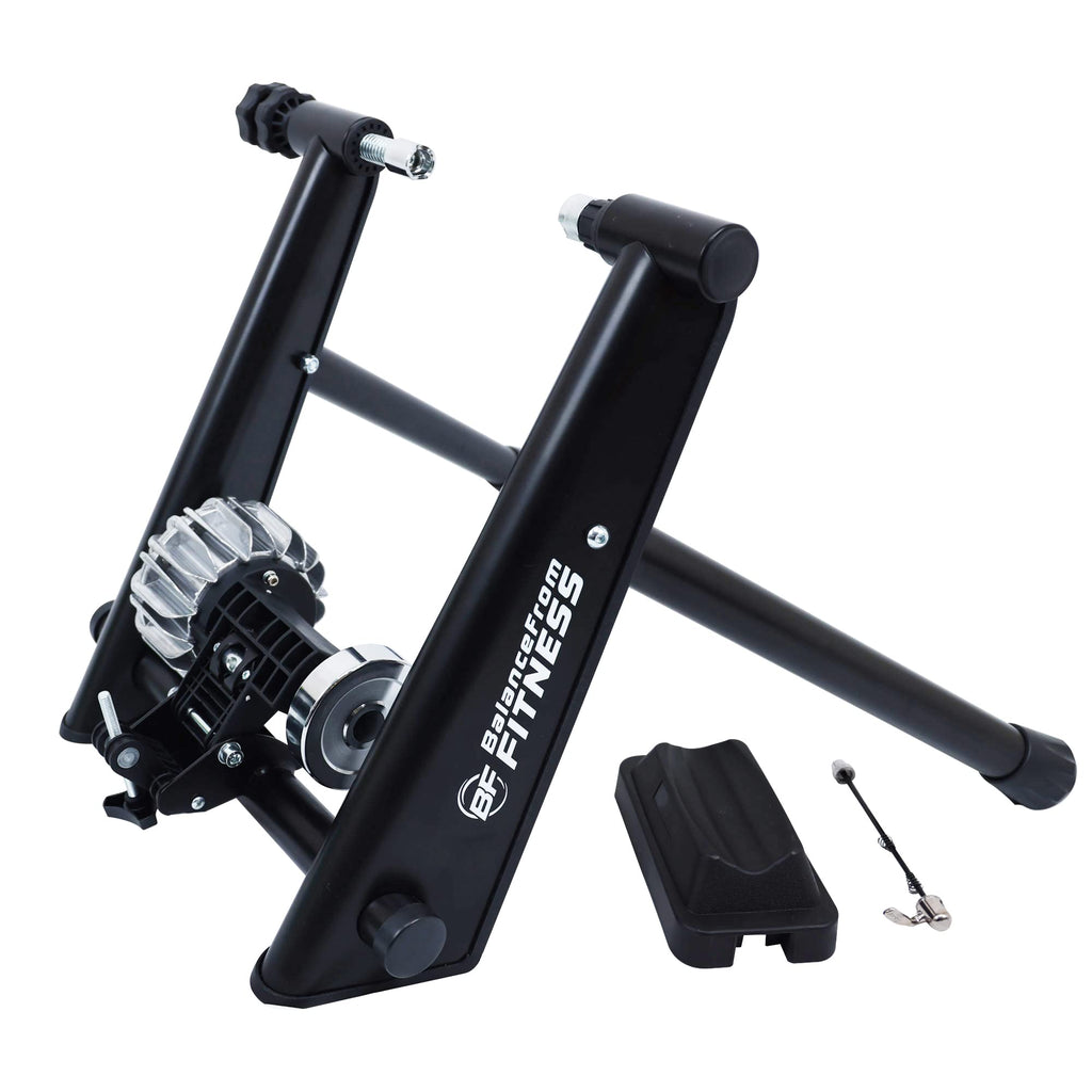 Fitvids Bike Trainer Stand Steel Bicycle Exercise Fluid Magnetic Stand With Front Wheel Riser Block