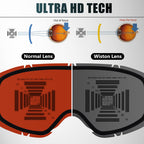 Wiston Ski Goggles - Otg Snow/Snowboard Goggles For Men, Women & Youth - 100% Uv Protection (Black Frame/Light Purple Lens)