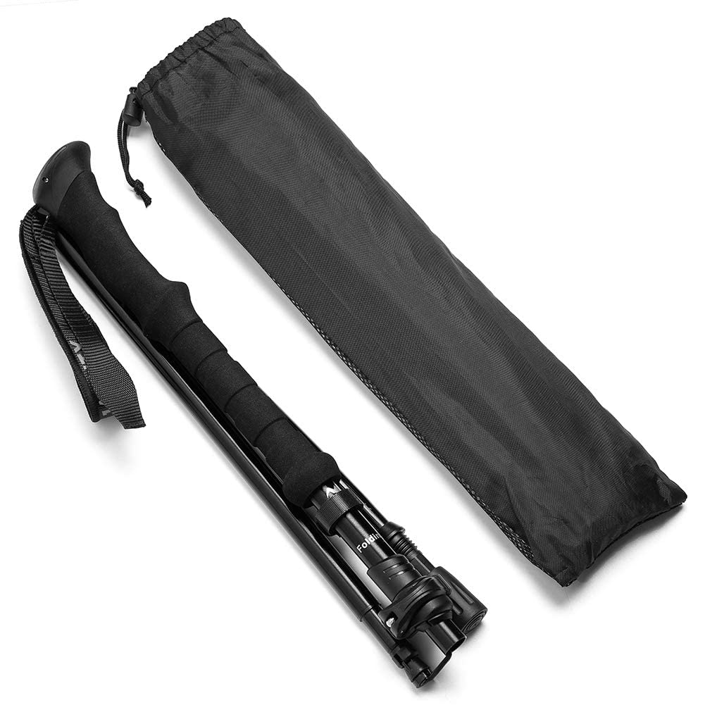 Collapsible Walking Stick For Travel, Adjustable Lightweight Trekking Trail Hiking Pole Fit For Women Men'S Height 4.9-6.3(Ft),B