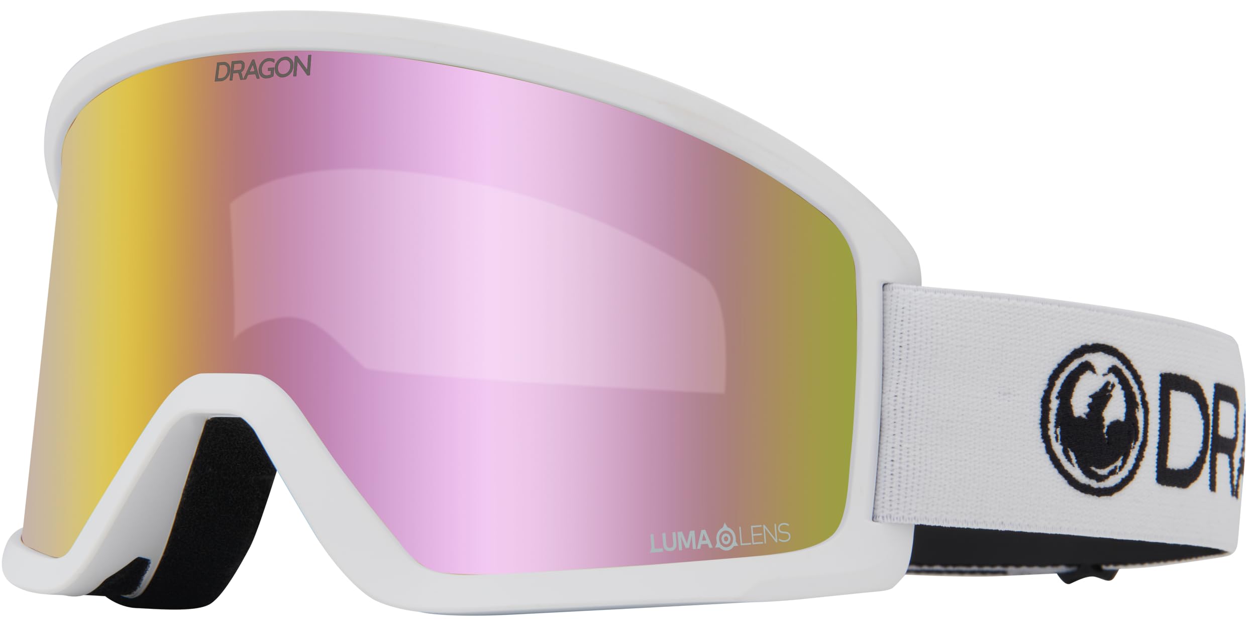 Dragon Alliance Unisex DX3 OTG - White/Lumalens Pink Ion, White/Black, Medium (404946130101)