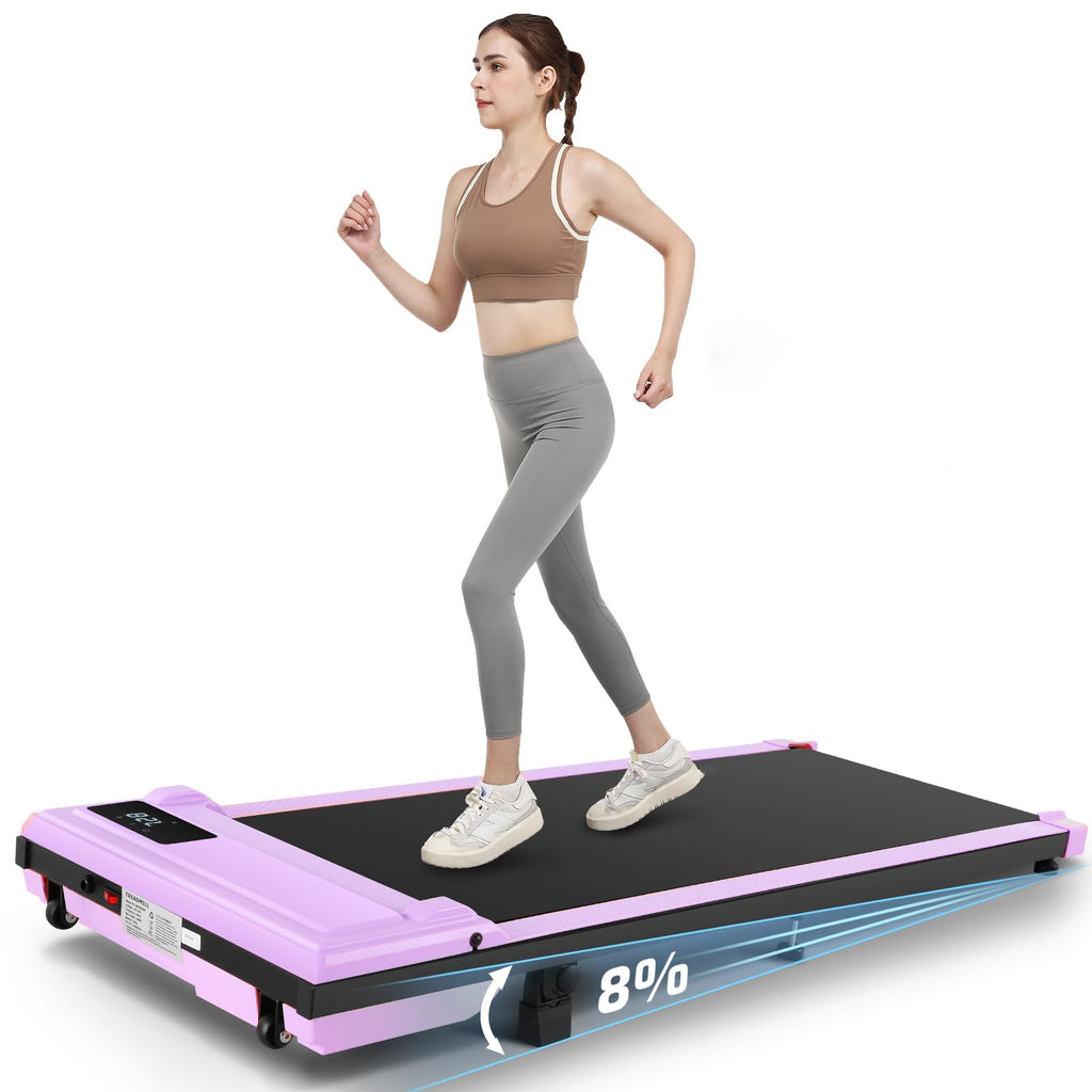Incline Under Desk Treadmill,4 In 1 Walking Pad Treadmill For Home,2.5Hp Treadmill 300Lb Capacity,Folding Compact Treadmill With