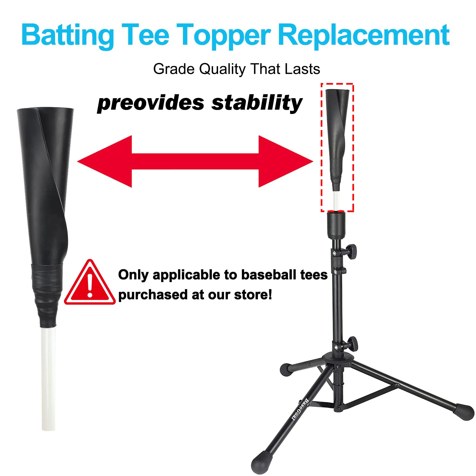 Basegoal Batting Tee Topper Replacement Basic Ball Rest Rubber Cup (2 Pack New White)