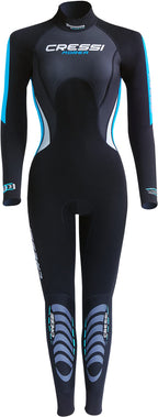 Cressi Womens Full 1 Piece Scuba Wetsuits, Blackaquamarine, L C 36 -38 W 27 -29 H 5 9 -5 11 Us