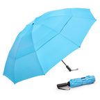 G4Free 62 Inch Large Golf Umbrella Compact Reverse Travel Umbrella 10 Ribs Windproof For Rain Double Canopy Automatic Open Close
