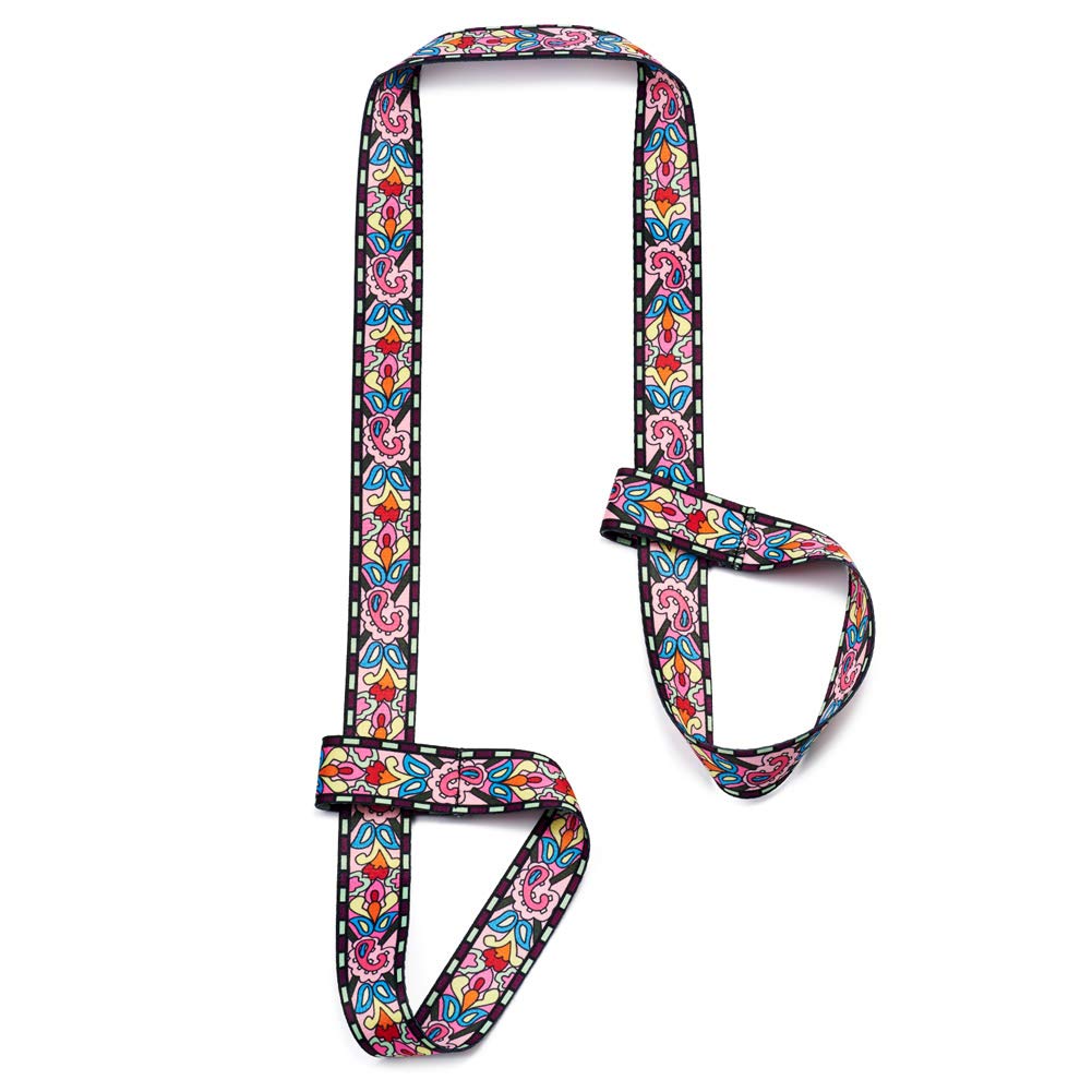ZOOEASS Yoga Mat Strap, Adjustable Durable Yoga Mat Carrier & Stretching Strap, 5.9feet, Multiple Color Choices (Morning Glory,5