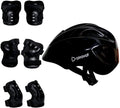 Airavat 7510 Zippy Kids Protective Set Including Helmet Along with Knee Pads, Elbow Pads & Palm Guards (Black)