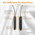 Feecco 1/2 Lb Weighted Jump Rope For Boxing, Cardio, Crossfit Workout, 8~11Ft Range Adjustable Length Steel Ropes With Ball Bear