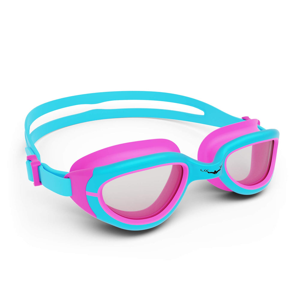 Aqtivaqua Kids Swim Goggles Swimming Goggles For Kids Youth Childrens Boys Girls (Neonblue/Magenta Colour)