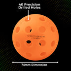 Yotiger Pickleball Balls, 12 Pack 40 Holes Outdoor Pickleball Balls Orange Color, High Visibility And Bounce, Stylish And Durabl