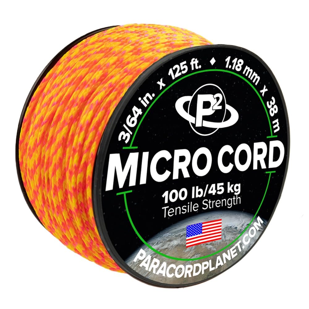 Paracord Planet Micro Paracord - Thin Braided Cord For Crafting, Fishing, And Diy Projects In 125 Ft Spools - Starburst