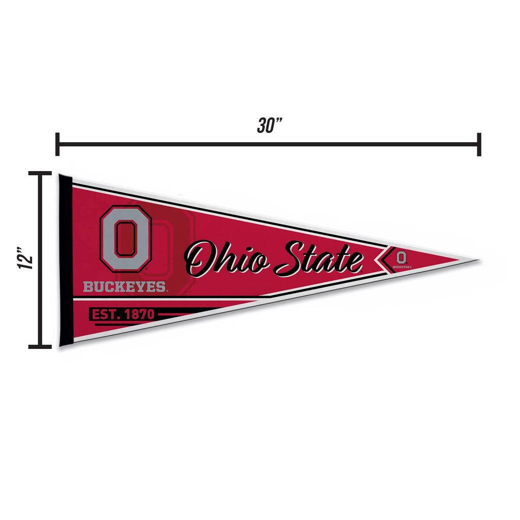 Rico Industries Ncaa Ohio State Buckeyes Classic 12'' X 30'' Felt Wall D  Cor Pennant - Great For Home/Bed Room/Man Cave D  Cor