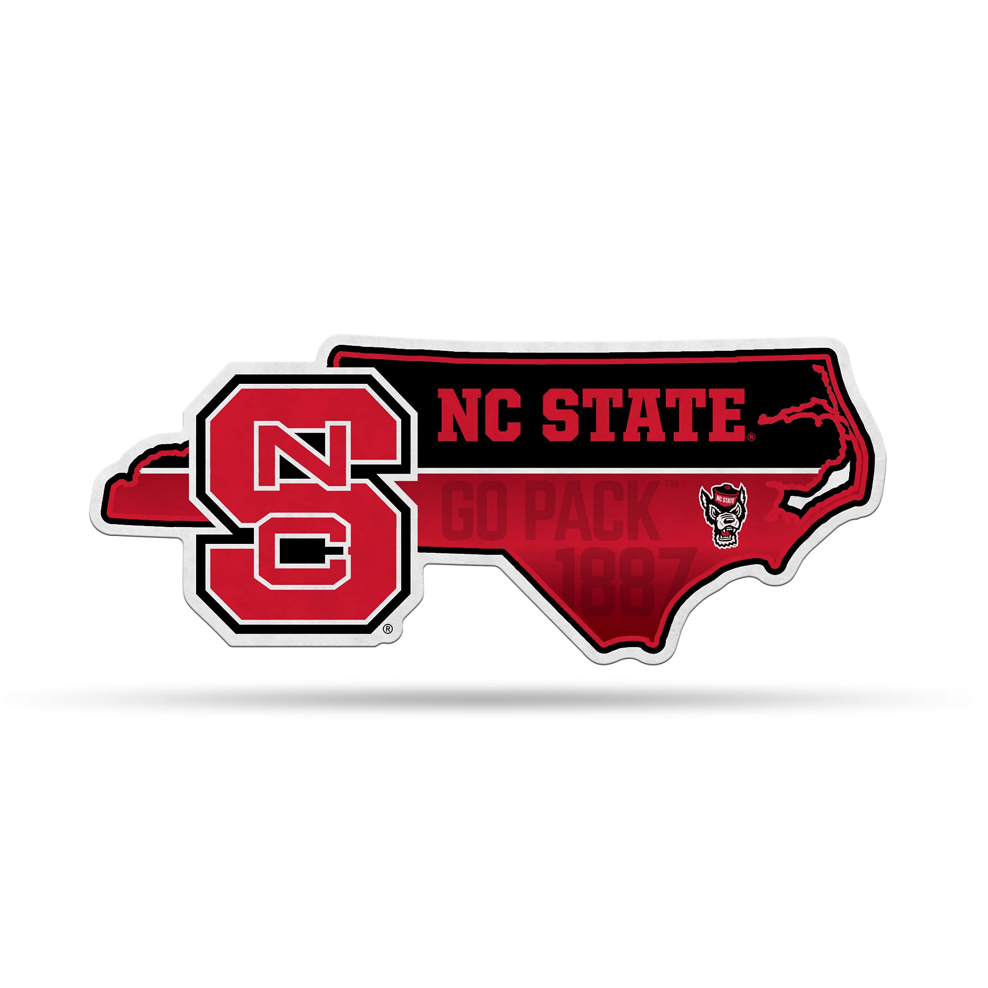 Rico Industries Ncaa N.Carolina State Wolfpack State Shape Shape Cut Pennant - Home And Living Room D  Cor - Soft Felt Ez To Han