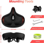 Oversized Comfort Bike Seat, Extra Wide Bike Seat Compatible With Peloton Bike, Electric Bike, Indoor Stationary Exercise Bike O