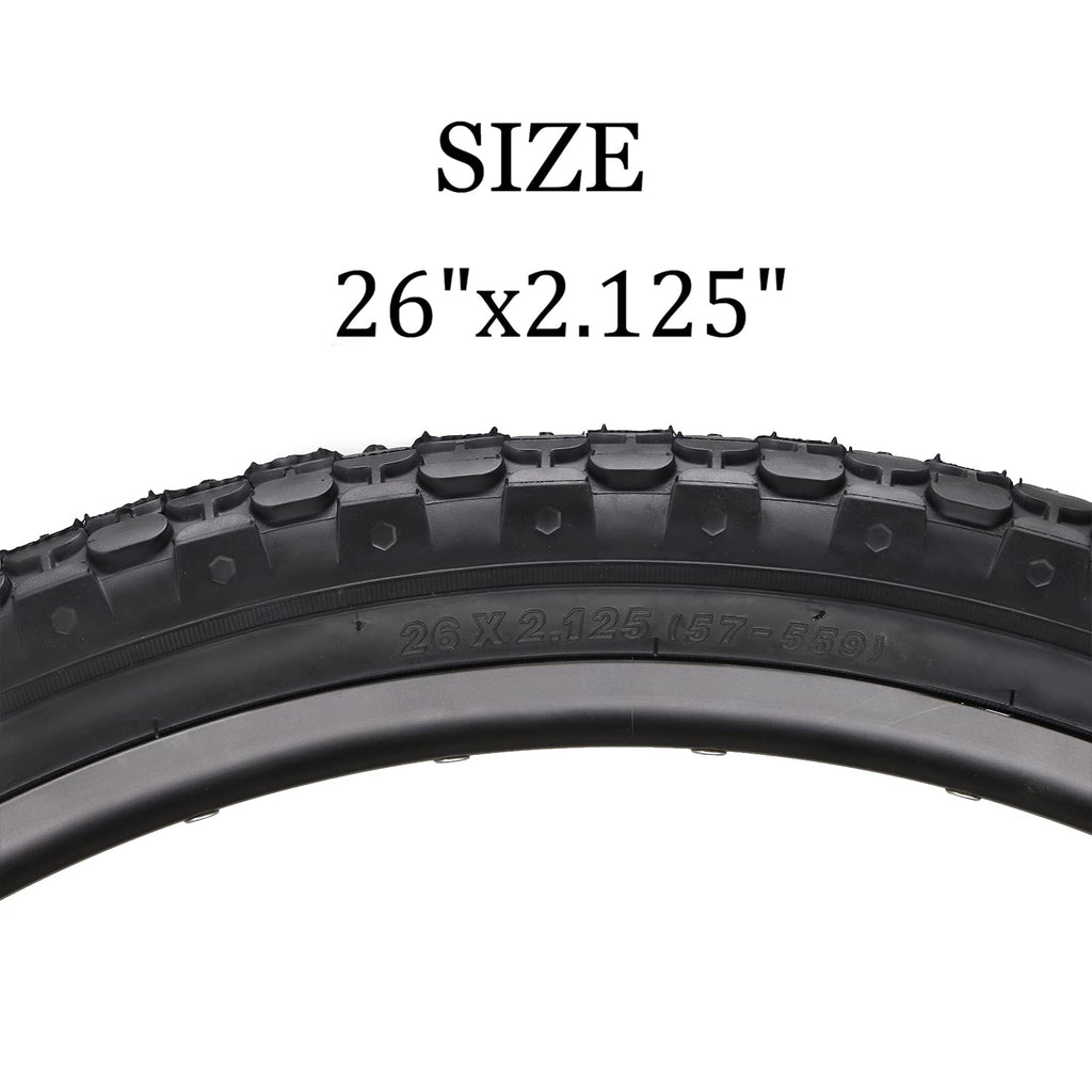 Hycline Bike Tire,26''X2.125''Folding Replacement Tire For Beach Cruiser Bicycle-Black