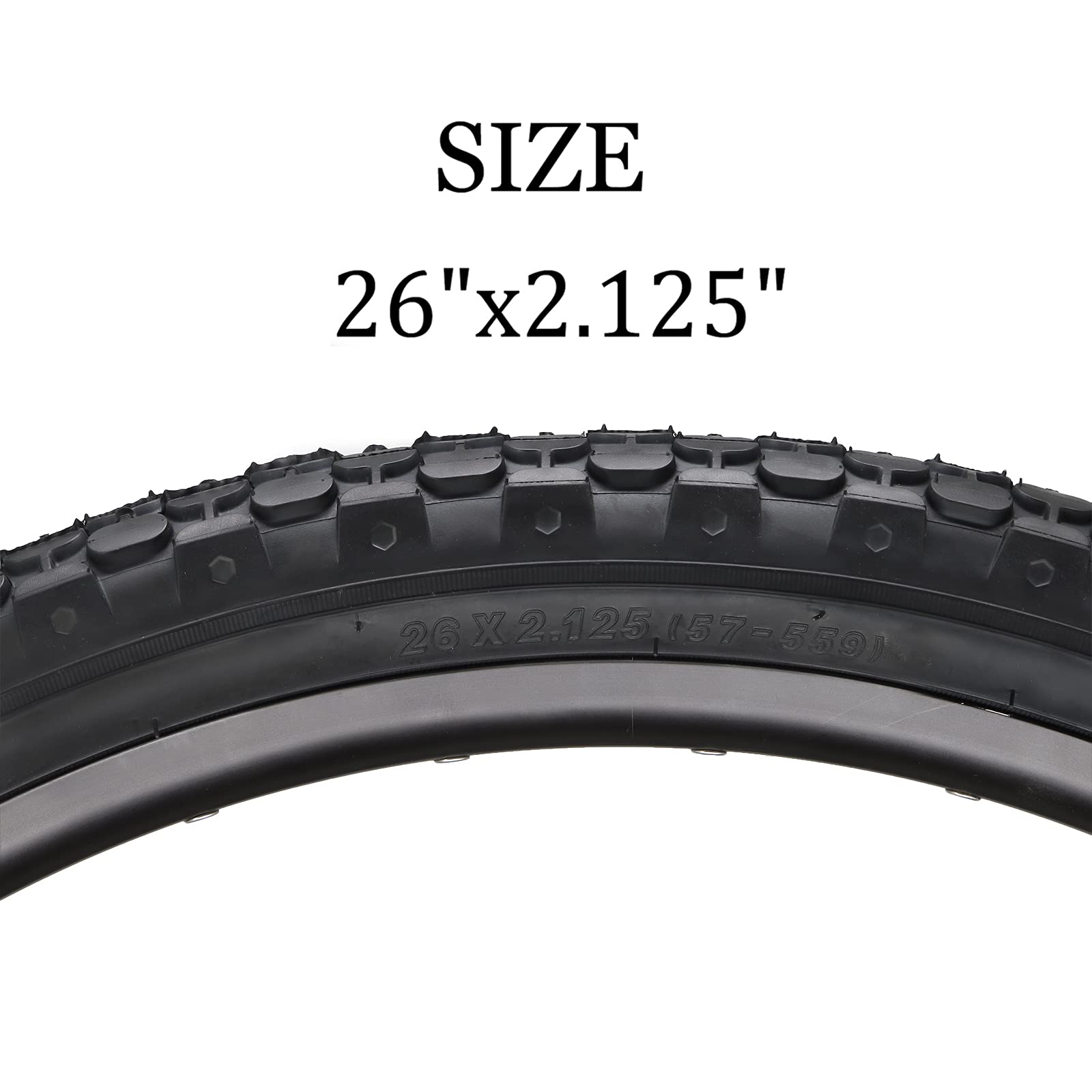 Hycline Bike Tire,26''X2.125''Folding Replacement Tire For Beach Cruiser Bicycle-Black