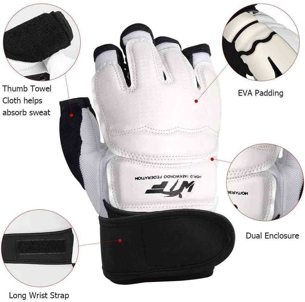 Punch Bag Training Gloves, Langray Taekwondo Karate Gloves For Sparring Martial Arts Boxing Training For Adults And Kids,White S