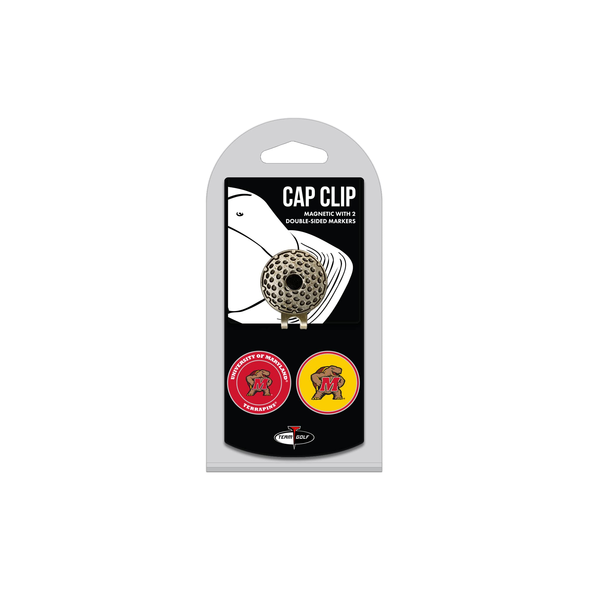 Team Golf NCAA Maryland Terrapins Cap Clip With 2 Golf Ball Markers Golf Cap Clip with 2 Removable Double-Sided Enamel Magnetic 