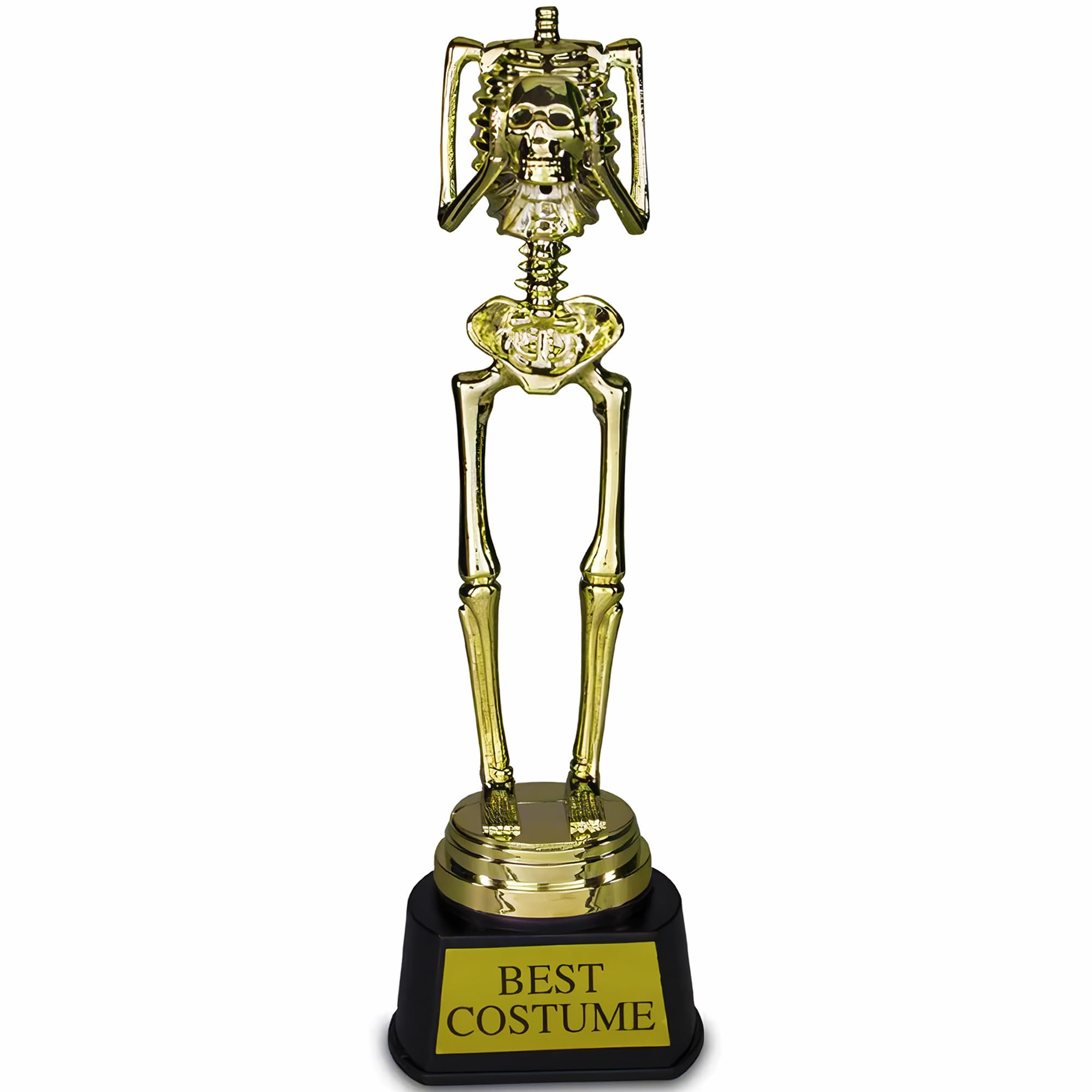 Amscan Ultimate Gold Best Costume Skeleton Plastic Trophy - 9.5''X3'', 1 Count - Durable & Unique Design - Perfect For Awarding,